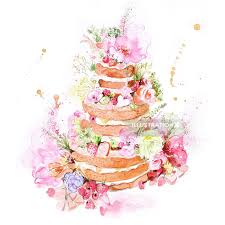 The English Garden Wedding Cake Watercolour In 2020 Cake Illustration Food Painting Watercolor Cake