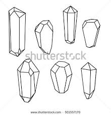 Black And White 3d Shapes Clip Art Set Of Geometric Crystals Geometric Shapes Geometric Gems Trendy Hipster Background Crystal Drawing Crystals Art Drawing Gem Drawing