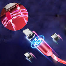 Led Flowing Charger Cable Light Up Strong Magnetic Charging Cable For Android Red Walmart Com Walmart Com