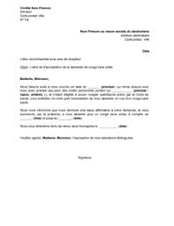 Cong?s sans solde impos?s par l'employeur code du travail. Lettre D Acceptation Par L Employeur De La Demande De Conge Sans Solde Modele De Lettre Gratuit Exemple De Lettre Type Documentissime