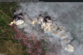 Striking Satellite Imagery Reveals Multiple Wildfires