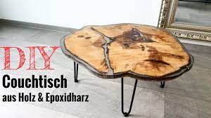 Tisch esstisch kaffeetisch beistelltisch couchtisch mit baumscheibe und runder glasplatte modell 2 68x115x100 cm. Diy Couchtisch Aus Holz Und Epoxidharz Selber Bauen Baue Dir Deine Designmobel Einfach Selbst Diy