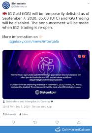 Kolayca ve güvenle bitcoin satın al. Ig Gold Igg Sistemkoin Delisting