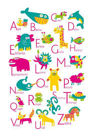 Italian Alphabet Poster With Animals From A To Z Big Poster Etsy In 2021 Italian Alphabet Learning Italian Alphabet Poster