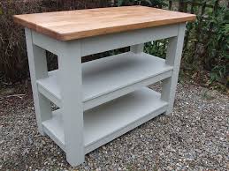 Bespoke handmade open shelves kitchen island. Freestanding Kitchen Island Workstation With Open Shelves