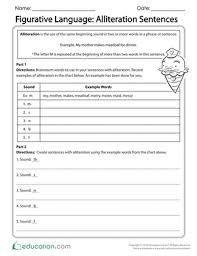 A figurative analogy is a comparison about two things that are not alike but share only some common property. 3rd Grade Figurative Language Printable Worksheets Education Com