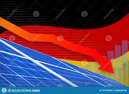 Germany Solar Energy Power Lowering Chart Arrow Down