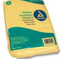DYN - Isolation Gown Fluid Resistant - Universal, Yellow - 50/cs