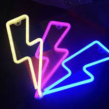 Neon Lightning Bolts Neon Room Neon Lighting Neon Signs