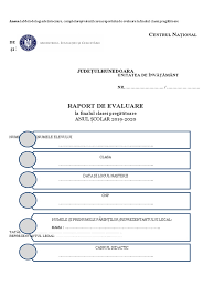 Raport De Evaluare Clasa Pregatitoare 2019 2020