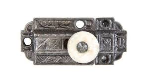 See more ideas about cabinet latch, latches, cabinet styles. Late 1870 S Antique American Ornamental Cast Iron Spring Loaded Cabinet Latch With Intact White Porcelain Knob