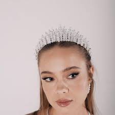 Multi Color 2.5" Queen Crown Silver With A/B Crystals- Quince Crown-  Pageant Crown