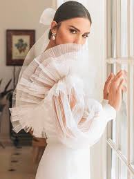 Off Shoulder Bishop Sleeve Wedding Dress Here Comes The Bride All Dressed In Alon Livne White Wedding Inspirasi Sheath Wedding Gown Wedding Dress Inspiration Bridal Style