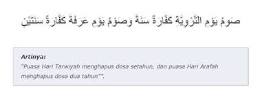 Puasa hari arafah ialah puasa sunnah pada hari kesembilan dzulhijjah yang disunnahkan bagi mereka yang tidak melakukan ibadah haji. Keutamaan Niat Puasa Tarwiyah Menjelang Idhul Adha Di Bulan Dzulhijjah Kaskus