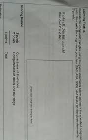 Jimmyjon1928 is waiting for your help. Learning Task Lll Illustrate The Congruent Triangles Using The Given Statements Below And Mark The Brainly Ph