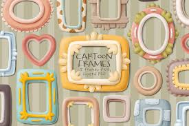 Download Cartoon Frames In Design Elements On Yellow Images Creative Store PSD Mockup Templates
