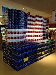 American Flag Waving Supermarket Display Beer Display Bottle Display