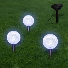 No electrical experience is needed. Solar Bowl 3 Led Garden Lights With Spike Anchors Solar Panel White