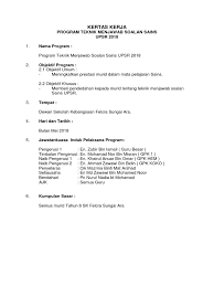 Dijadualkan subjek sains akan berlangsung pada hari khamis, 27 september 2018. Kertas Kerja Teknik Menjawab Sains
