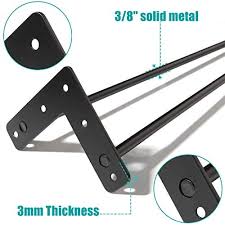 Abbey dining table 180cm in wormy chestnut/metal c. 6 Inch Hairpin Legs Heavy Duty Metal Table Legs For Cabinet Wardrobe Tv Cabinets Drawers Nightstand 3 8 Dia Satin Black Two Rod Iron Wire Legs For Diy Furniture Buy Online At Best Price