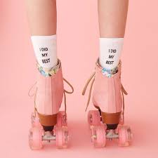 Roller skating for better heart health. I Did My Best Socks Pink Aesthetic Pink Aesthetics Pink