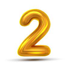 2 Two Number Vector Golden Yellow Metal Letter Figure Digit 3 Numeric Character Alphabet Typography Design Element Party Foil Symbol Numeral Bright Metallic 3d Metal Letters Typography Design Number Vector