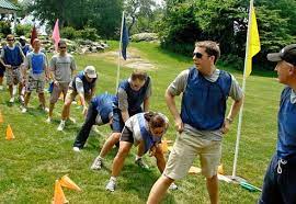 This is a group quiz relay activity. Outrageous Team Building Relay Games Corporate Team Event