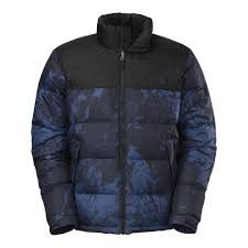 Black And Grey Camo North Face Jacket The North Face Nuptse Jacket Men S Cosmic Blue Brush Stroke Print Tnf Black North Face Nuptse Jacket North Face Mens North Face Nuptse