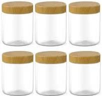Amazon.com - 6 Pack 8 Oz Clear Plastic Jars Refillable Kitchen Storage  Containers for Dry Food, Coffee, Nuts and More.