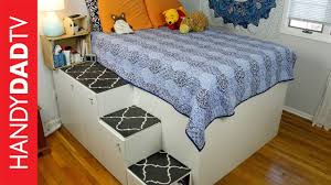 A tremendous amount of useful storage space is obtained by adding the drawers underneath the bed. Ikea Hack Platform Bed Diy Youtube