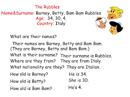 Surnames starting with bam ile ilgili kitap bulunamadı. Subjects In English It She He They We You I Hello I Am Fred Hi I Am Wilma I M 35 Years Old I M From The Usa I M American I M From England I M