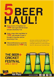 The Beer Cricket Festival At The Beer Cafe Ambience Mall Gurgaon From 5th April To 27th May 2012 Free Beer Beer Cafe