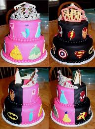 Birthday Cake For Brother And Sister Princess Superhero Cake Superhero Cake Childrens Birthday Cakes Sibling Birthday Parties