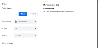 Print The Content Of A Div Element Using Javascript Geeksforgeeks