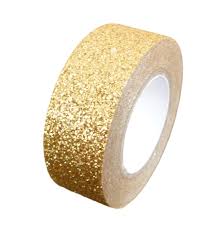 Glitter tape sticks to many surfaces and comes in vibrant colors, sure to bring some fun to any creative endeavor. Gold Glitter Washi Tape Decorative Masking Self Adhesive Syntego