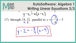 Kutasoftware Algebra 1 Writing Linear Equations Part 3 Youtube