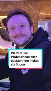 PA Media’s Molly Powell spoke to Sean Evans, a professional roller coaster  rider, about his work. Sean has accumulated a six figure salary travelling  the world and vlogging his adventures