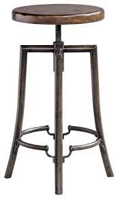 Summer is almost gone but there's still time to save! Round Industrial Antique Style Bar Stool Adjustable Screw Seat Wood Steel Iron Industrial Bar Stools And Counter Stools By My Swanky Home Houzz