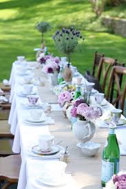Mother S Day Garden Tea Party Table Decor Setting With Tea Cups And Tea Pots With Flowers Simple Outdoor Ga Tea Party Garden Table Decorations Tea Party Table