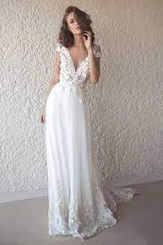 Wedding Dresses Clearance Short Sleeve Wedding Dress Boho Wedding Dress Lace V Neck Wedding Dress