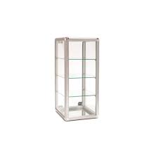 ★in addition, you can put this cabinet as a corner cabinet in the living room or bedroom,and various household items can be stored in one cabinet. Silver Glass Counter Top Tower Display Cabinet Displaysense