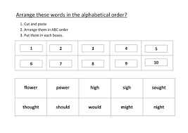 Elementary and intermediate level esl. Arrange These Words In The Alphabetical Order Teaching Resources