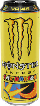 The doctor sheepishly tries to silence him while looking back & forth at the camera & his chum. The Doctor Valentino Rossi S Signature Monster Energy Drink