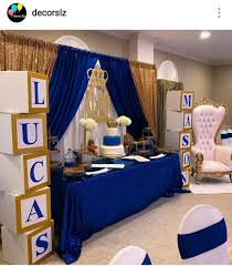 Royal Prince Baby Shower Dessert Table Decor Decoraciones De Fiestas Para Bebes Fiestas De Primer Cumpleanos Fiestas Showers De Principe