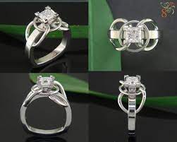 Engagement Ring Custom White Gold Setting With A Free Moving Interconnecting R Wedding Rings Unique Antique Engagement Rings Vintage Wedding Rings Engagement