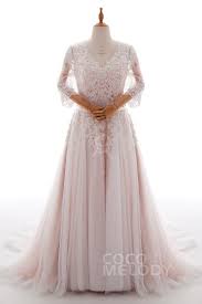 Hochzeitskleid brautkleid a linie corsagenkleid. A Linie Brautkleid Mit 3 4 Armel Und Verspielten Stickereien Ld4493 Cocomelody
