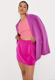 Hot Pink Satin Micro Mini Skirt Missguided
