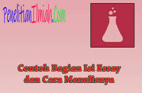 Esai ini membangkitkan kesadaran pembaca tentang pikiran dan perasaan penulis tentang karya seni. 5 Contoh Bagian Isi Essay Dan Cara Menulisnya Penelitianilmiah Com