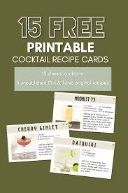 Printable Cocktail Recipe Cards Drinks Created By Girl And Tonic And Classic Cocktail Recipes Bartender Recipes Recipe Cards Printable Free Recipe Cards
