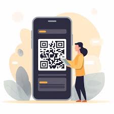 qr code on a phone screen ...